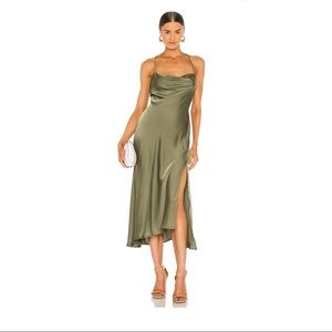 Astr the Label Gaia Midi Slip Dress - Size M in Olive